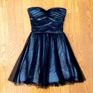 Delias Junior Strapless Black Silver dress 00